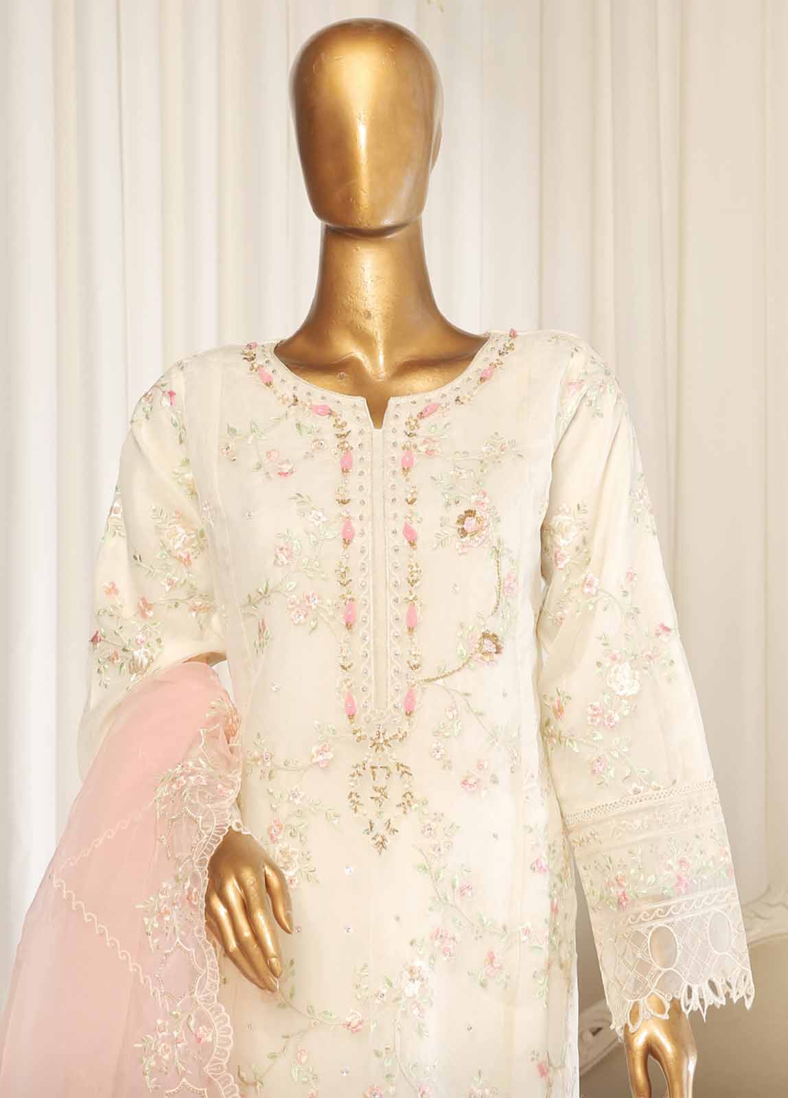 Bin Saeed Fabric - OWS-003- 3 Piece Chiffon Stitched Suit