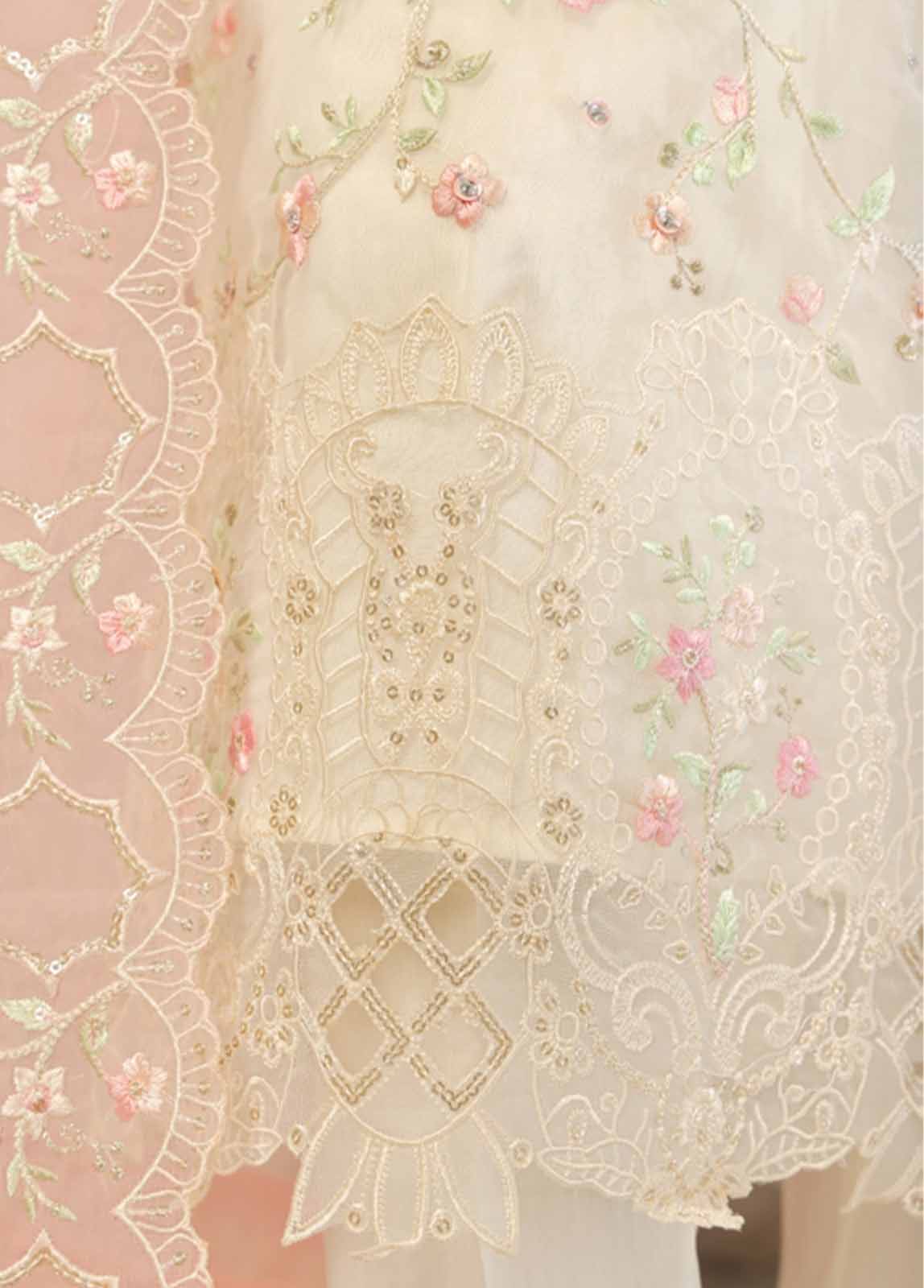 Bin Saeed Fabric - OWS-003- 3 Piece Chiffon Stitched Suit