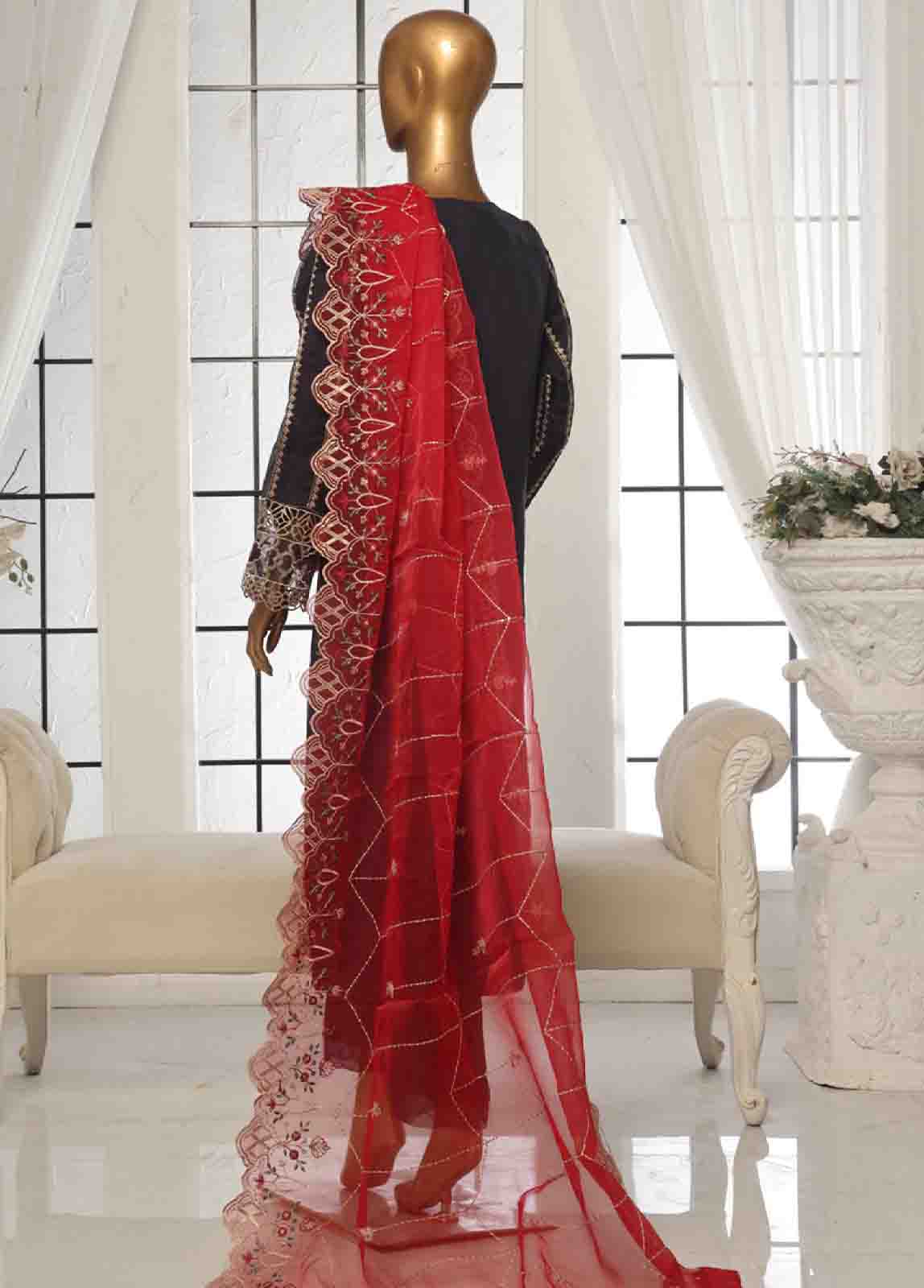 Bin Saeed Fabric - OWS-004- 3 Piece Organza Stitched Suit