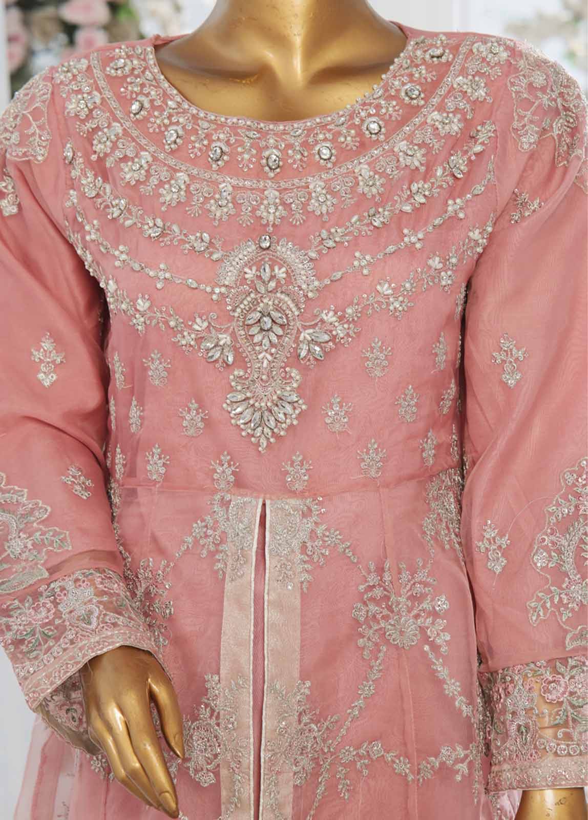 Bin Saeed Fabric - OWS-004 A- 3 Piece Embroidered Organza