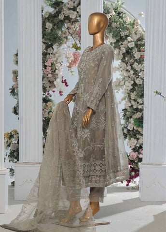 Bin Saeed Fabric - OWS-004 B- 3 Piece Embroidered Organza