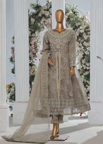 Bin Saeed Fabric - OWS-004 B- 3 Piece Embroidered Organza