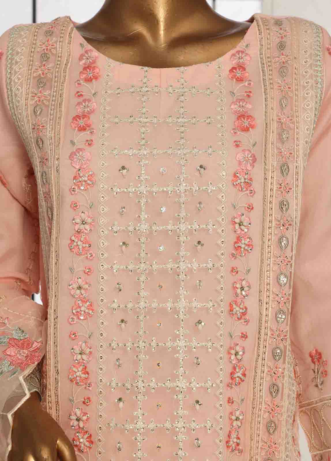 Bin Saeed Fabric - OWS-005- 3 Piece Organza Stitched Suit