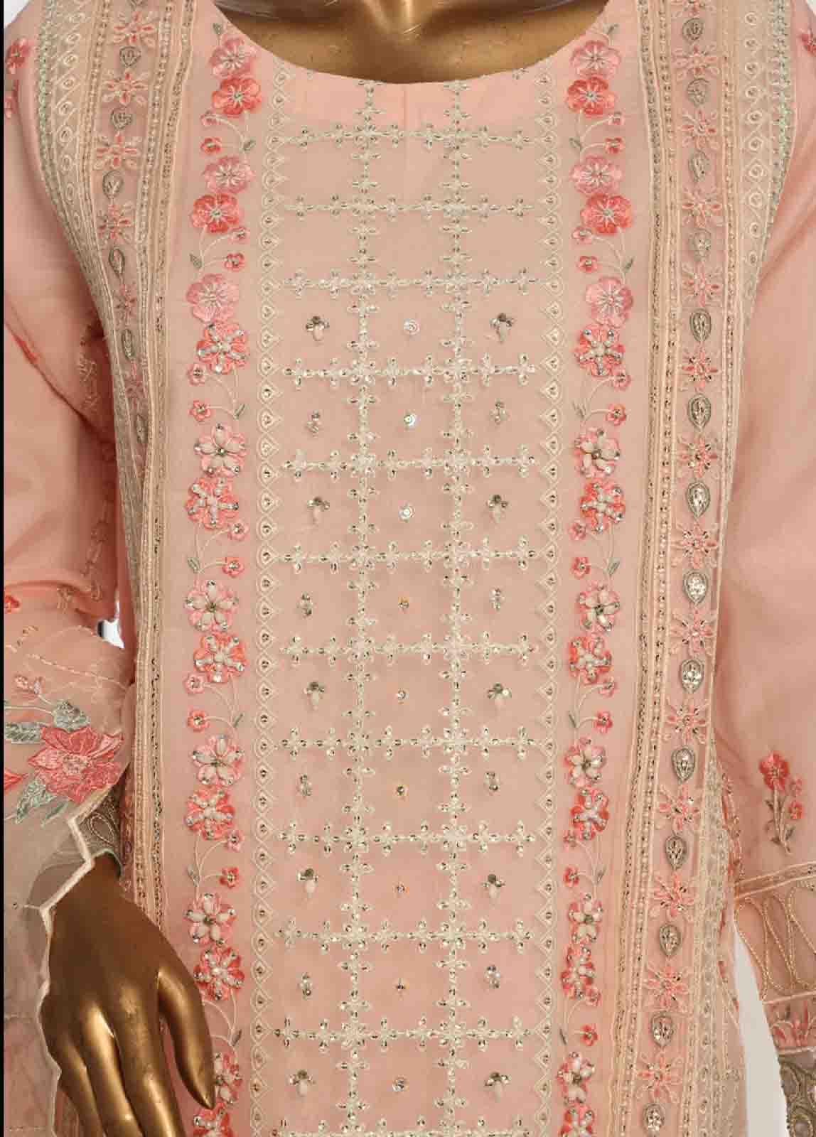 Bin Saeed Fabric - OWS-005- 3 Piece Organza Stitched Suit