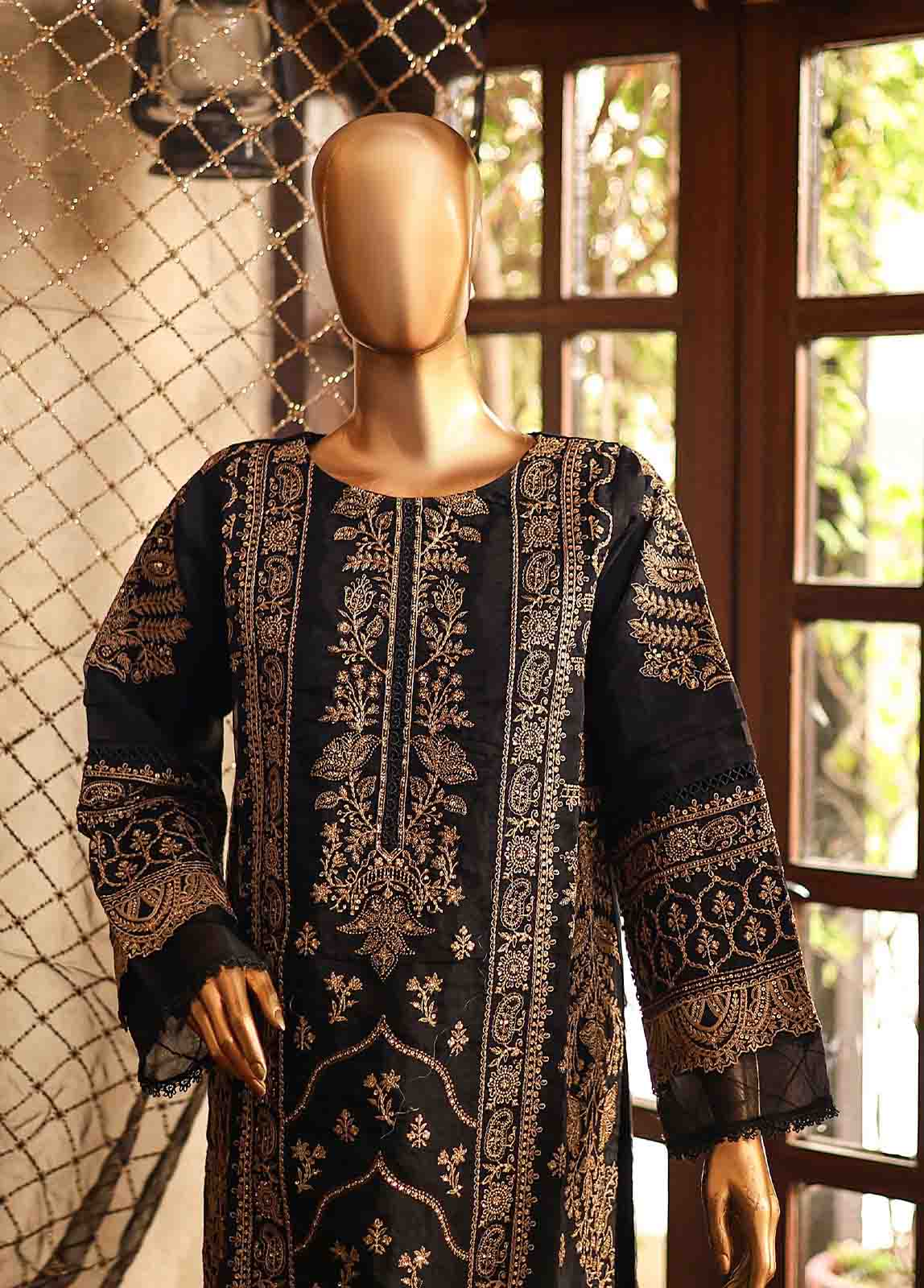 Bin Saeed Fabric - OWS-006- 3 Piece Embroidered Organza