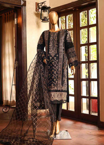 Bin Saeed Fabric - OWS-006- 3 Piece Embroidered Organza