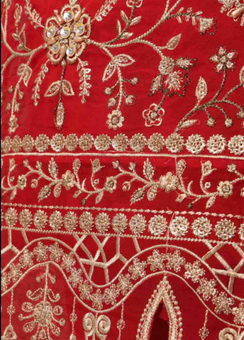 Bin Saeed Fabric - OWS-006 R- 3 Piece Organza Stitched Suit