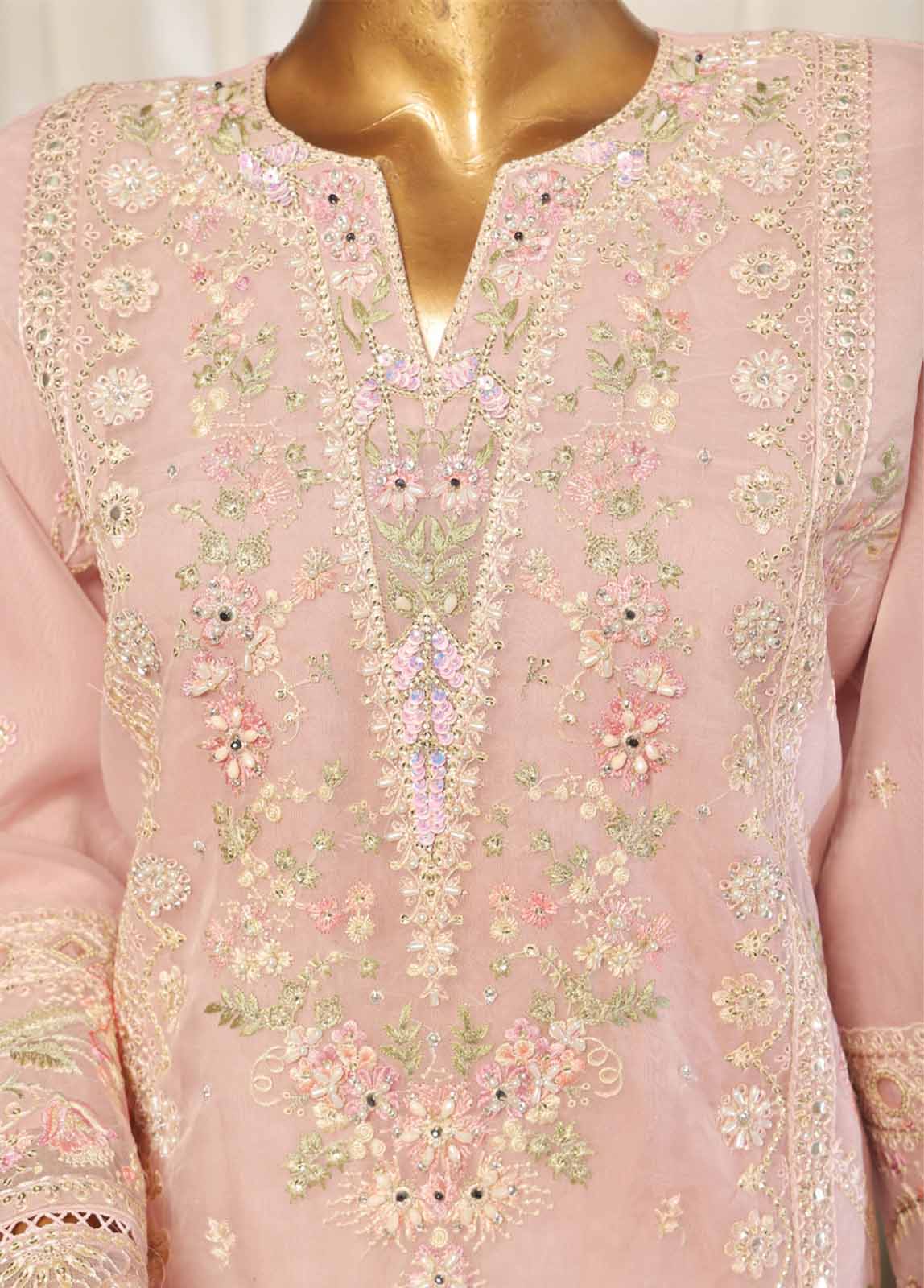 Bin Saeed Fabric - OWS-007- 3 Piece Chiffon Stitched Suit