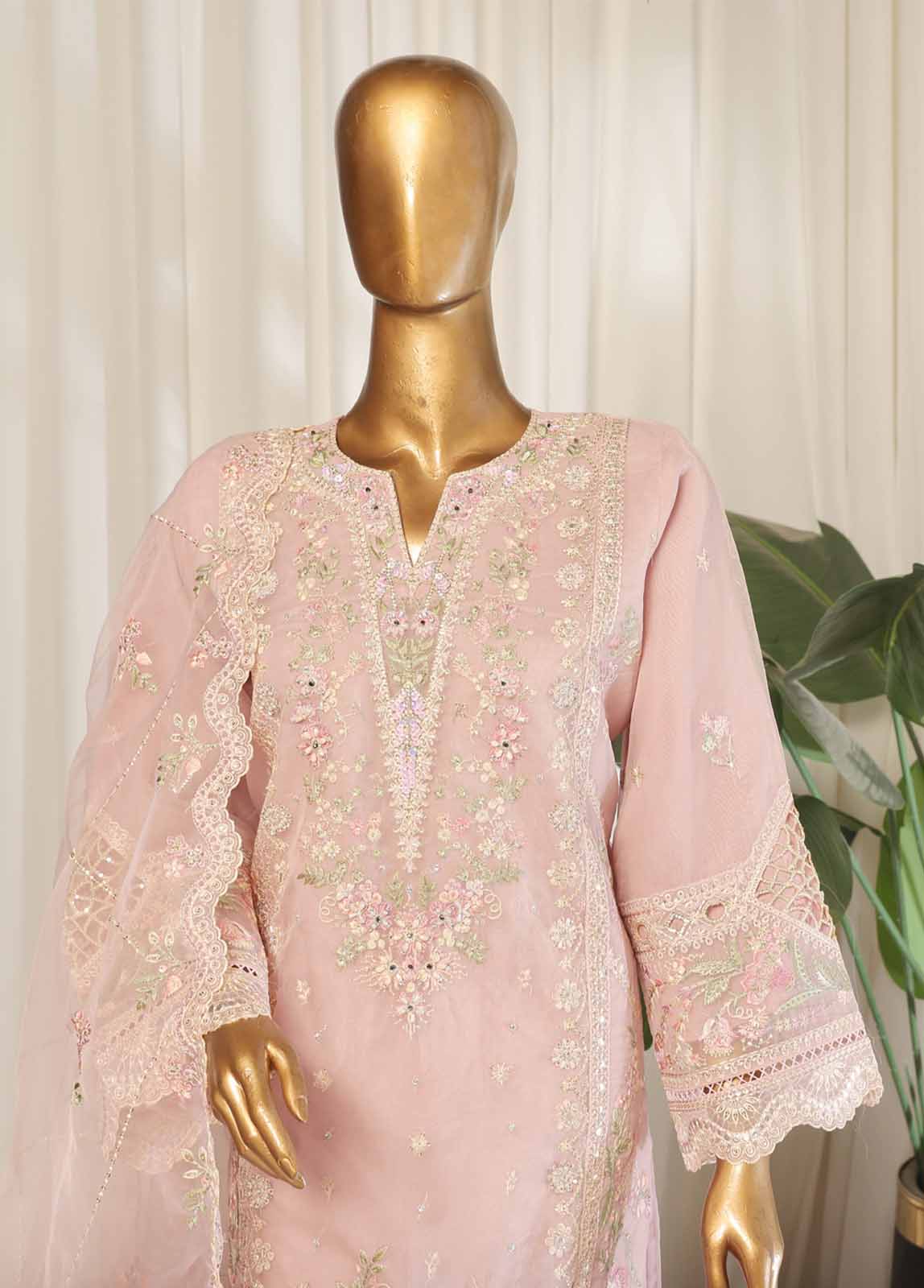 Bin Saeed Fabric - OWS-007- 3 Piece Chiffon Stitched Suit