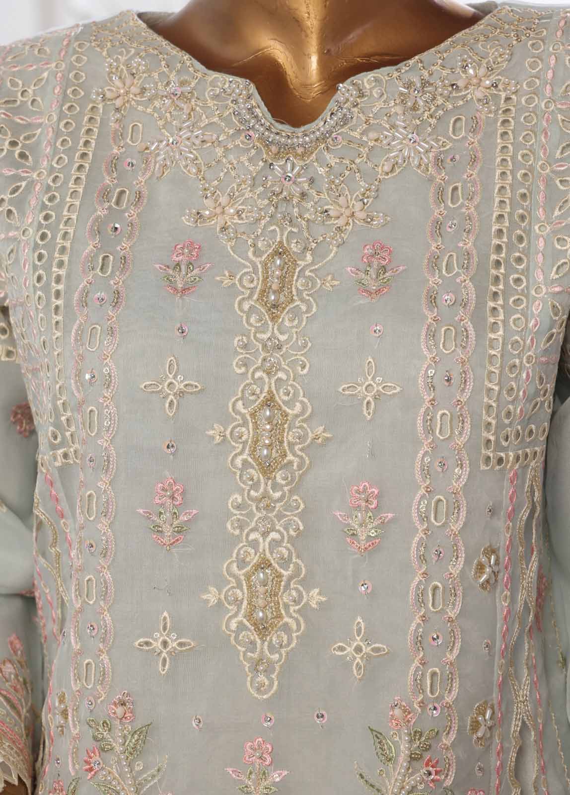 Bin Saeed Fabric - OWS-008- 3 Piece Chiffon Stitched Suit