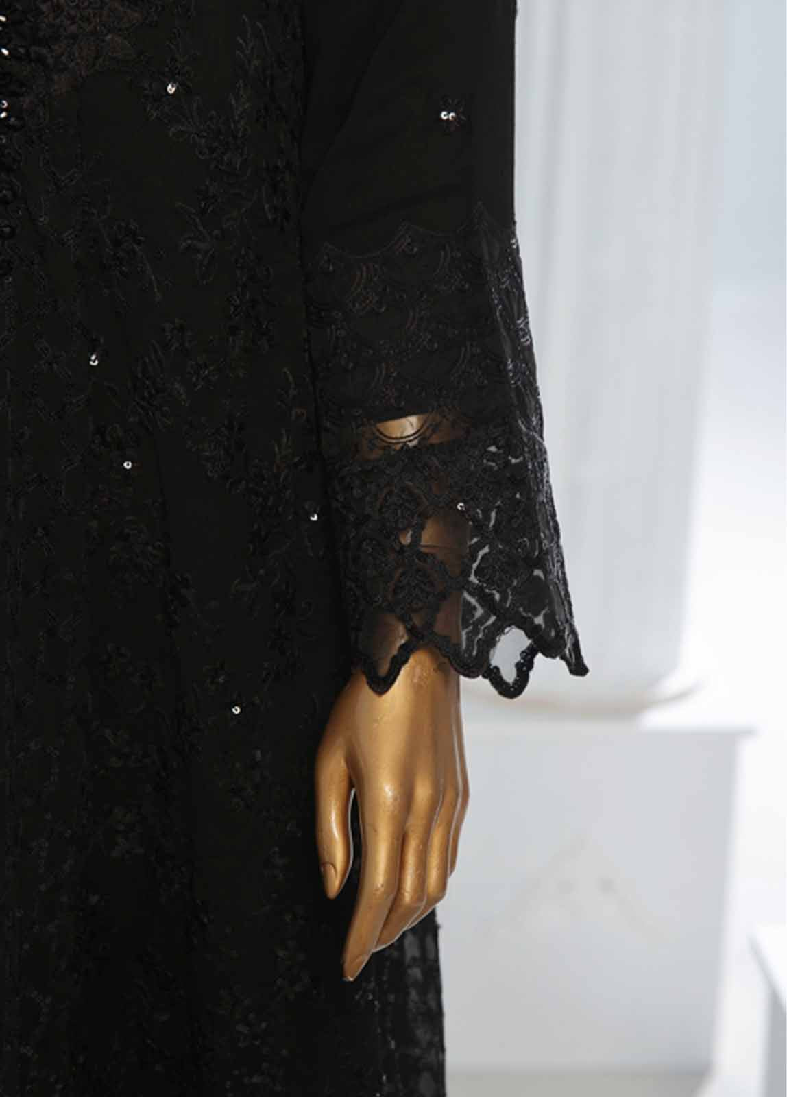 Bin Saeed Fabric - OWS-C008- 3 Piece Embroidered Organza