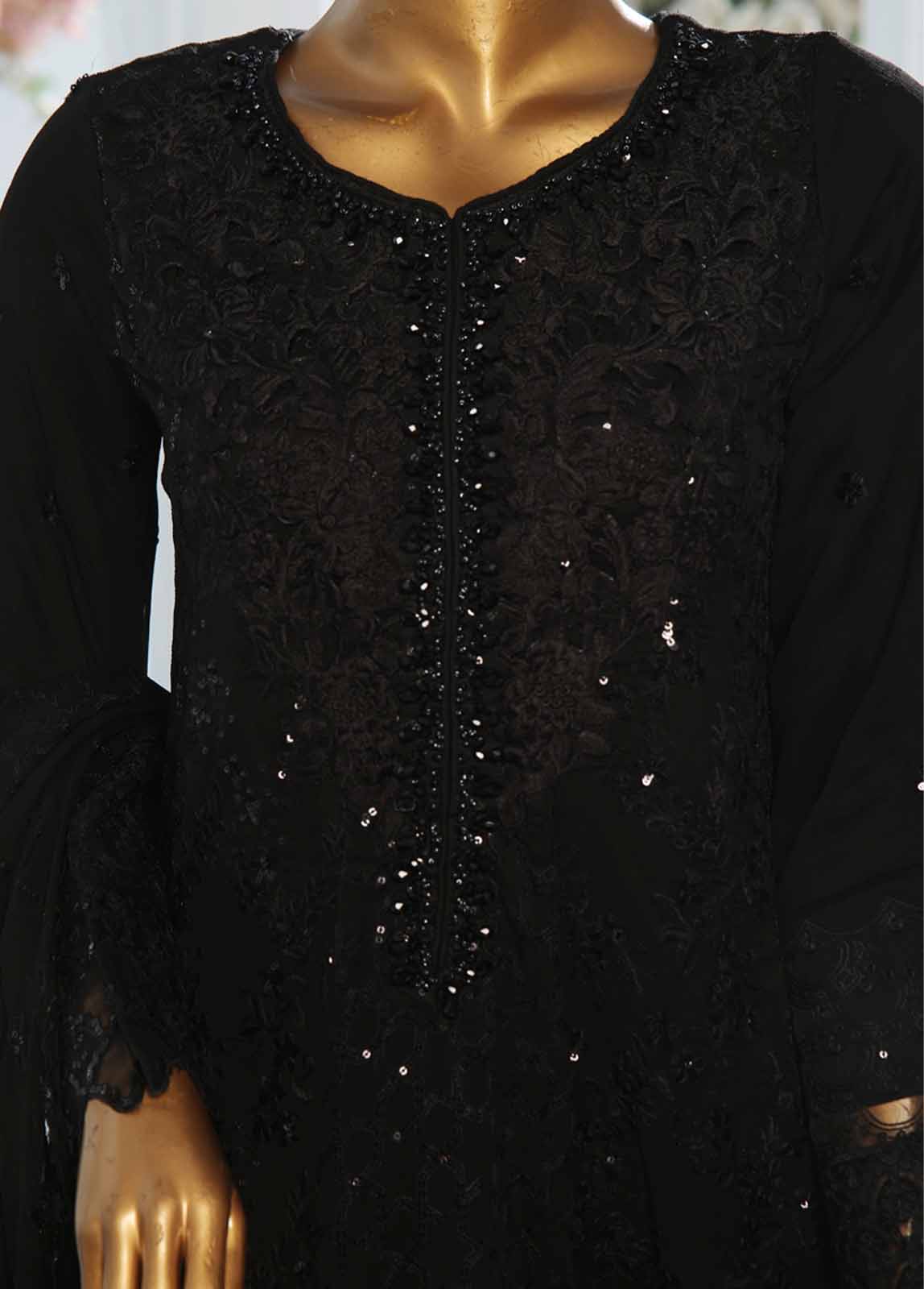 Bin Saeed Fabric - OWS-C008- 3 Piece Embroidered Organza