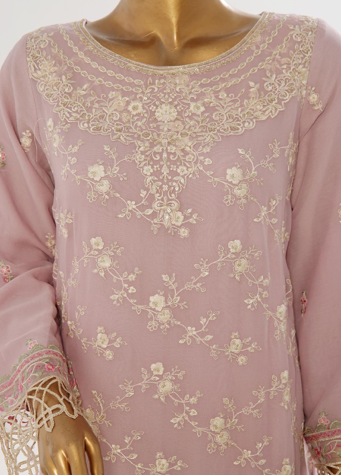 Bin Saeed Fabric - OWSC-002- 3 Piece Chiffon Stitched Suit
