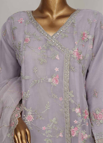 Bin Saeed Fabric - OWSC-002 M- 3 Piece Frock Style Chiffon Stitched Suit