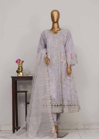Bin Saeed Fabric - OWSC-002 M- 3 Piece Frock Style Chiffon Stitched Suit