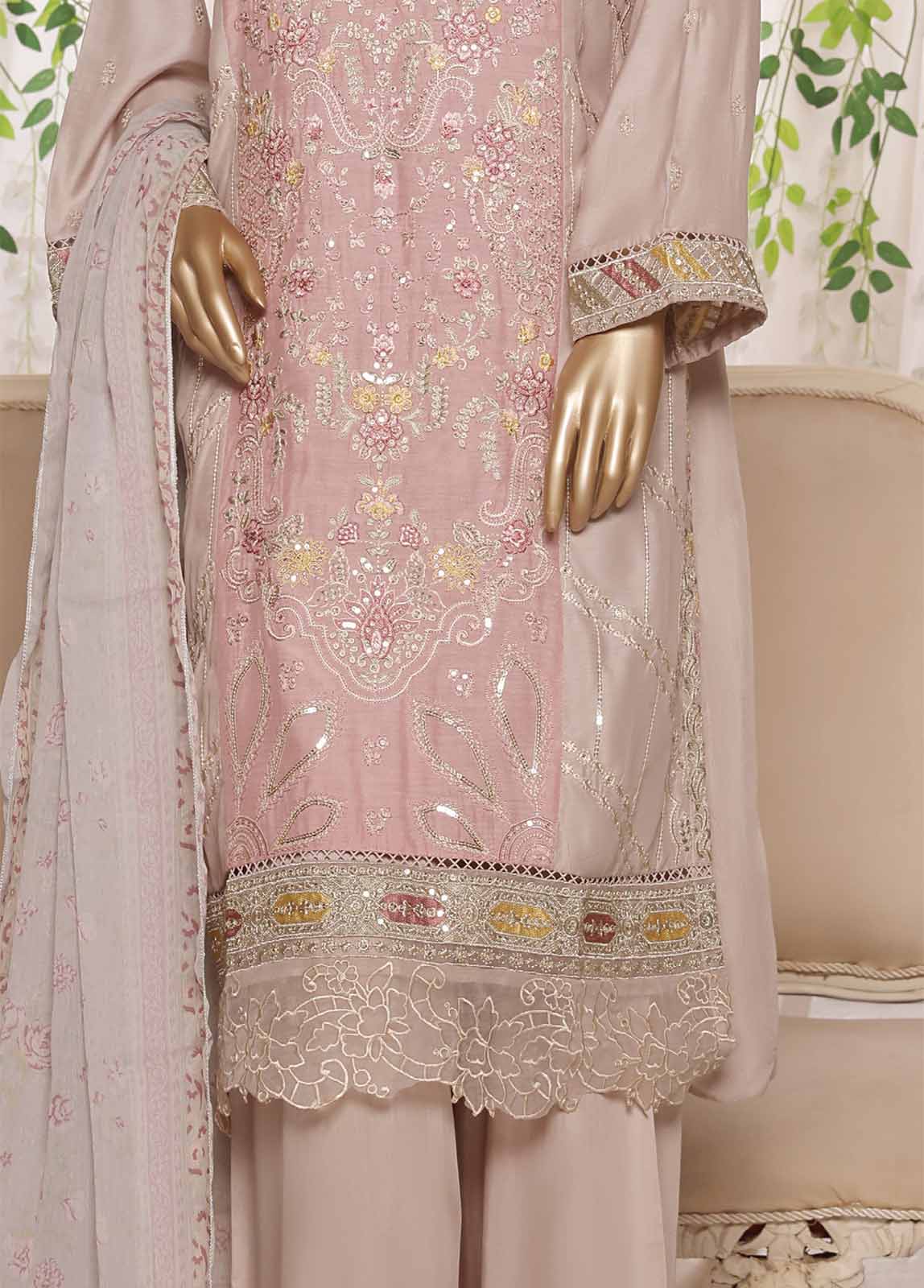 Bin Saeed Fabric - OWSC-004 R64- 3 Piece Embroidered Stitched Suit