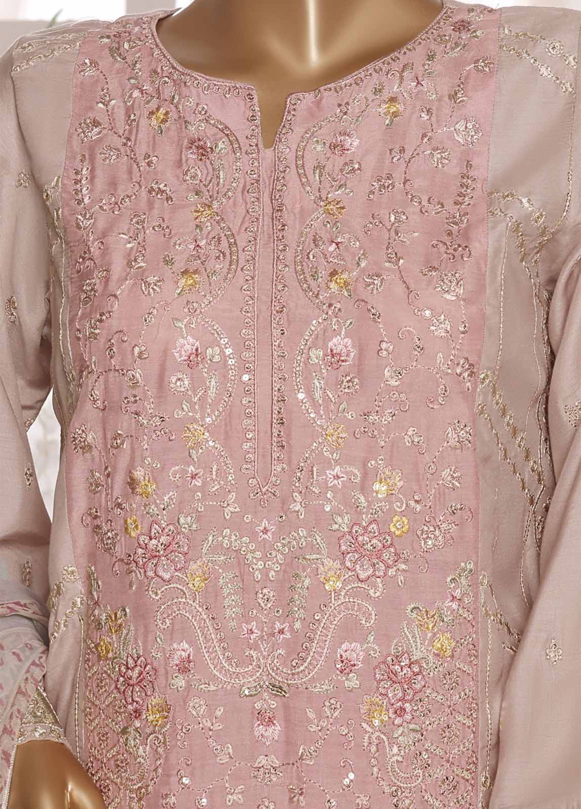 Bin Saeed Fabric - OWSC-004 R64- 3 Piece Embroidered Stitched Suit