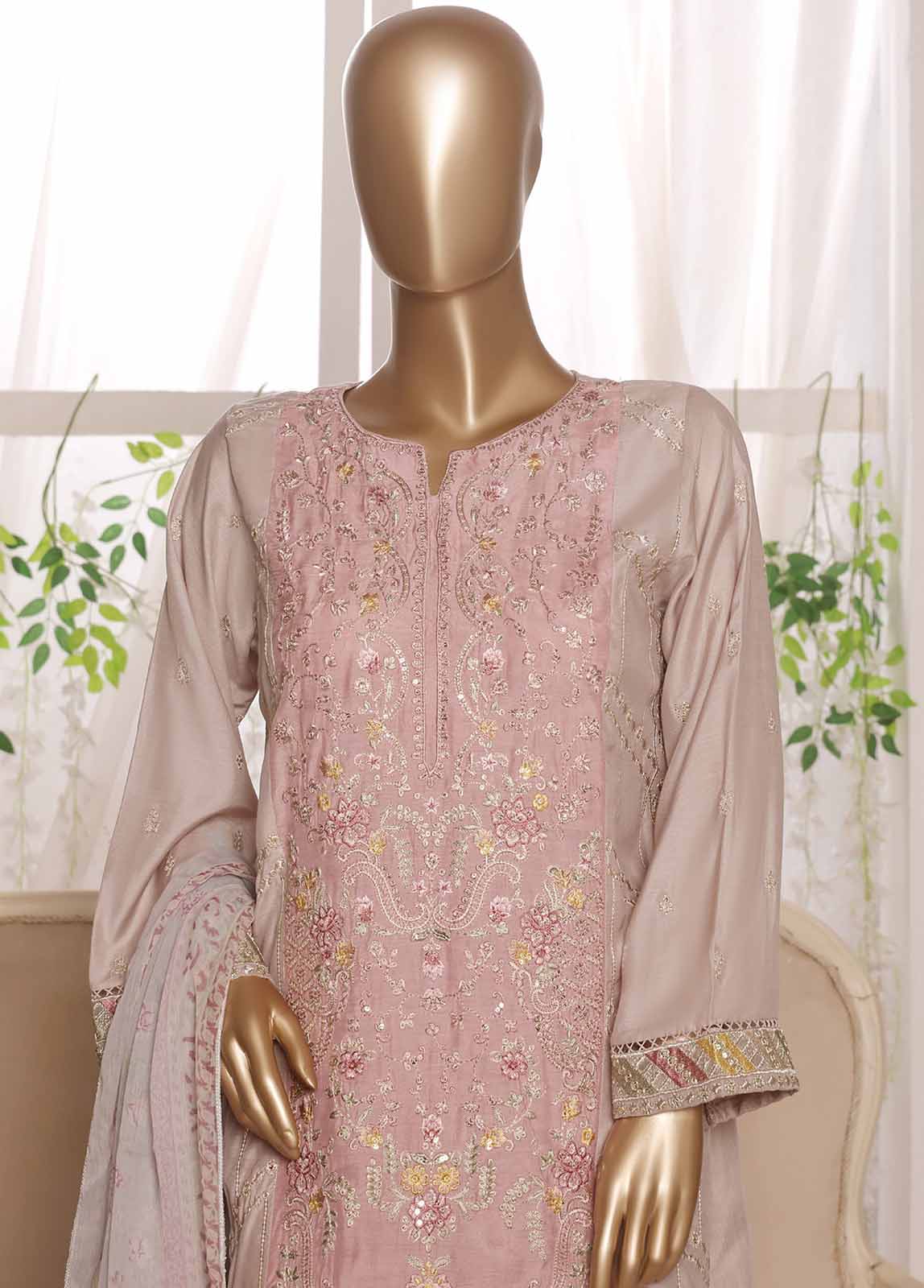 Bin Saeed Fabric - OWSC-004 R64- 3 Piece Embroidered Stitched Suit