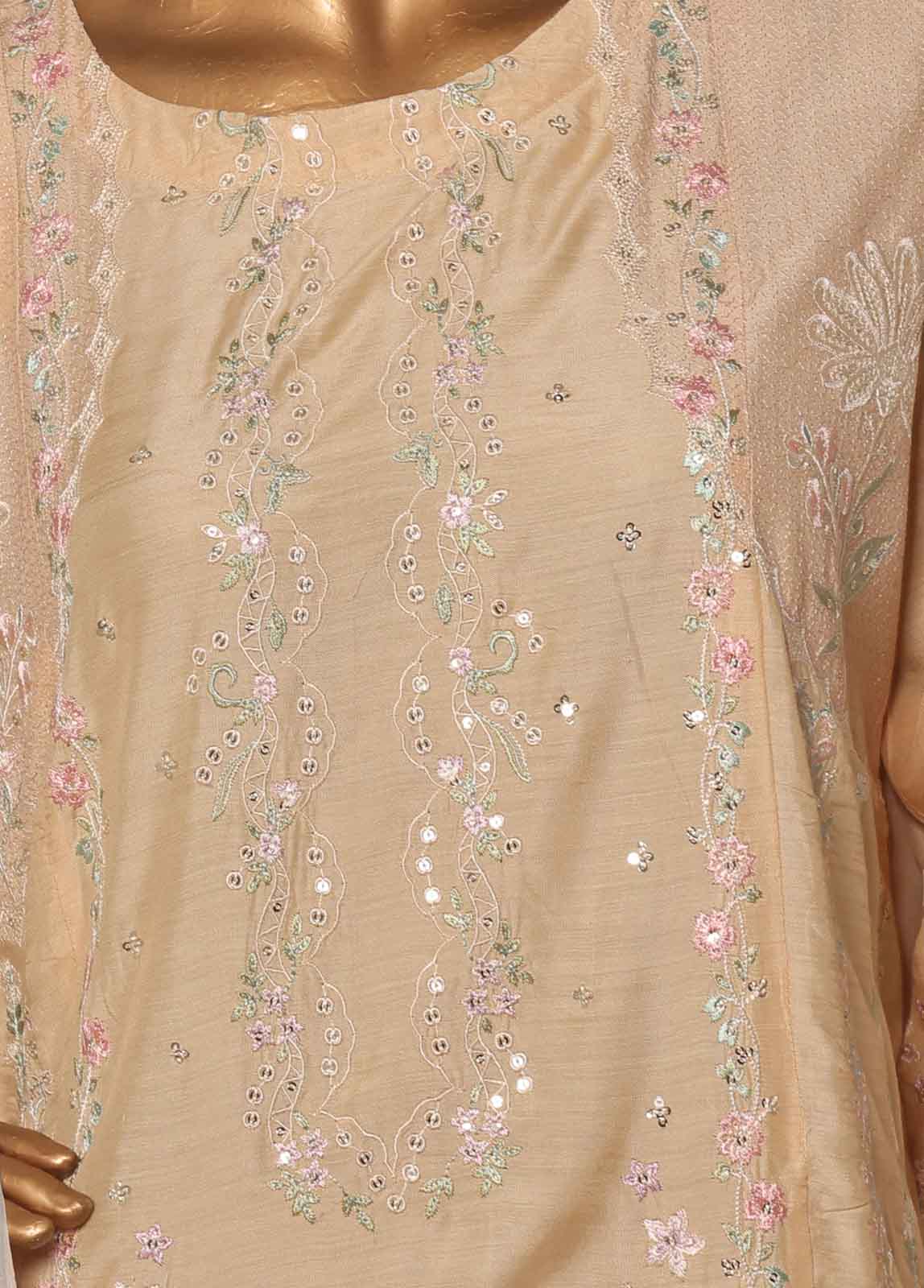 OWSC-005-R-65- 3 Piece Luxury Embroidered Stitched Suit