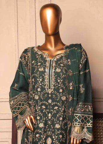 OWSC-FR-007 R55-3 Piece Luxury Embroidered Frock Style Suit