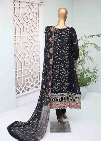 Bin Saeed Fabric - OWSC-007- 3 Piece Embroidered Chiffon Frock