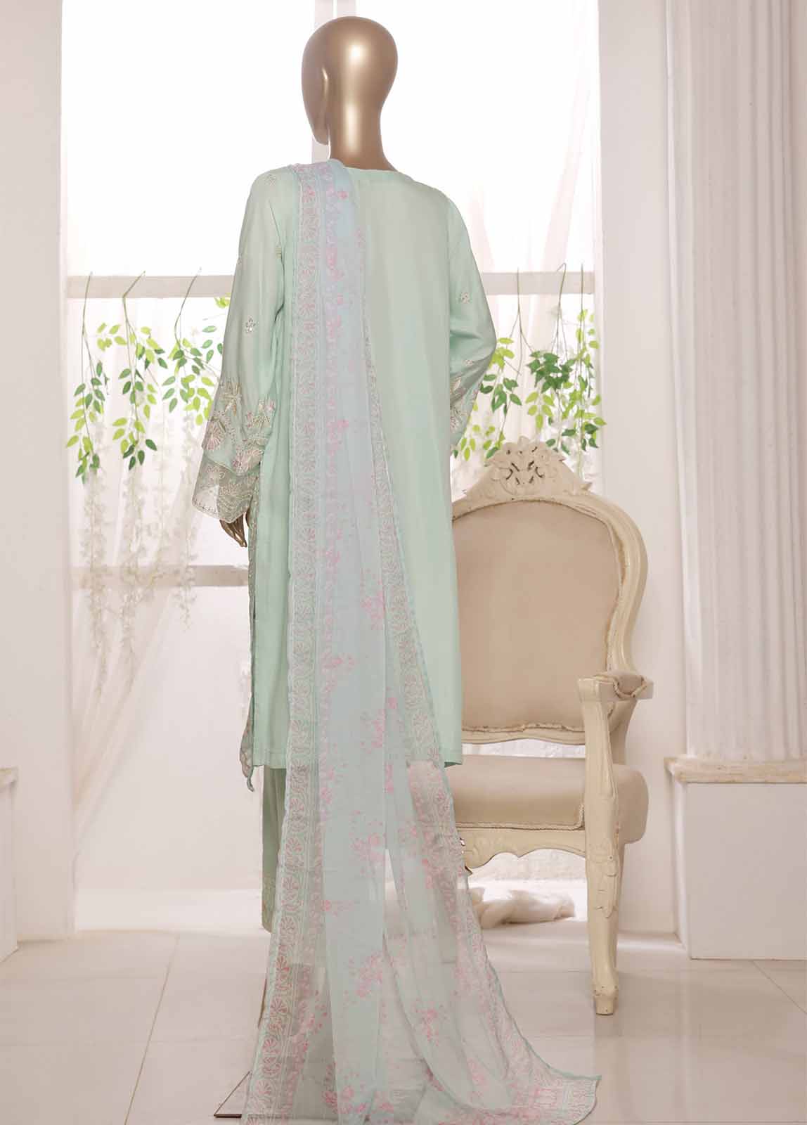Bin Saeed Fabric - OWSC-007 R64- 3 Piece Embroidered Stitched Suit
