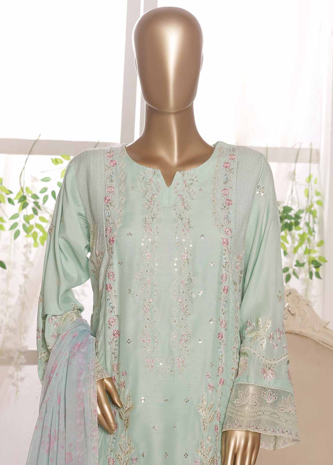 Bin Saeed Fabric - OWSC-007 R64- 3 Piece Embroidered Stitched Suit
