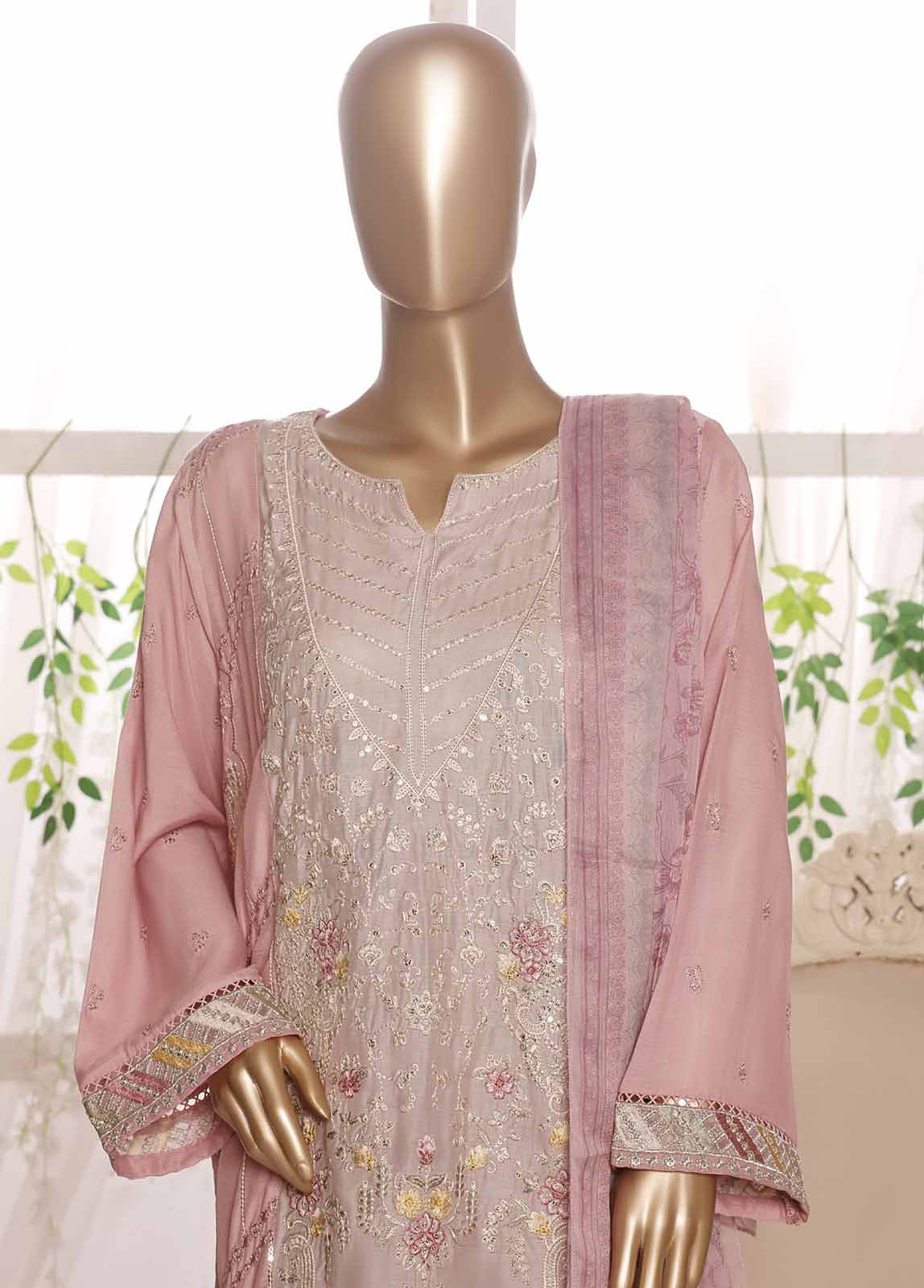 Bin Saeed Fabric - OWSC-008 R64- 3 Piece Embroidered Stitched Suit