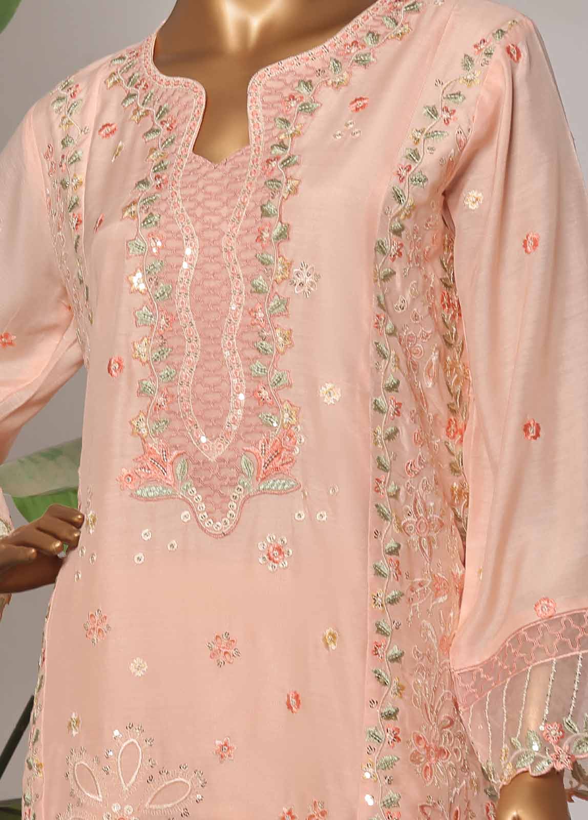 Bin Saeed Fabric - OWSC-009-CS R-65- 3 Piece Luxury Embroidered Stitched Suit