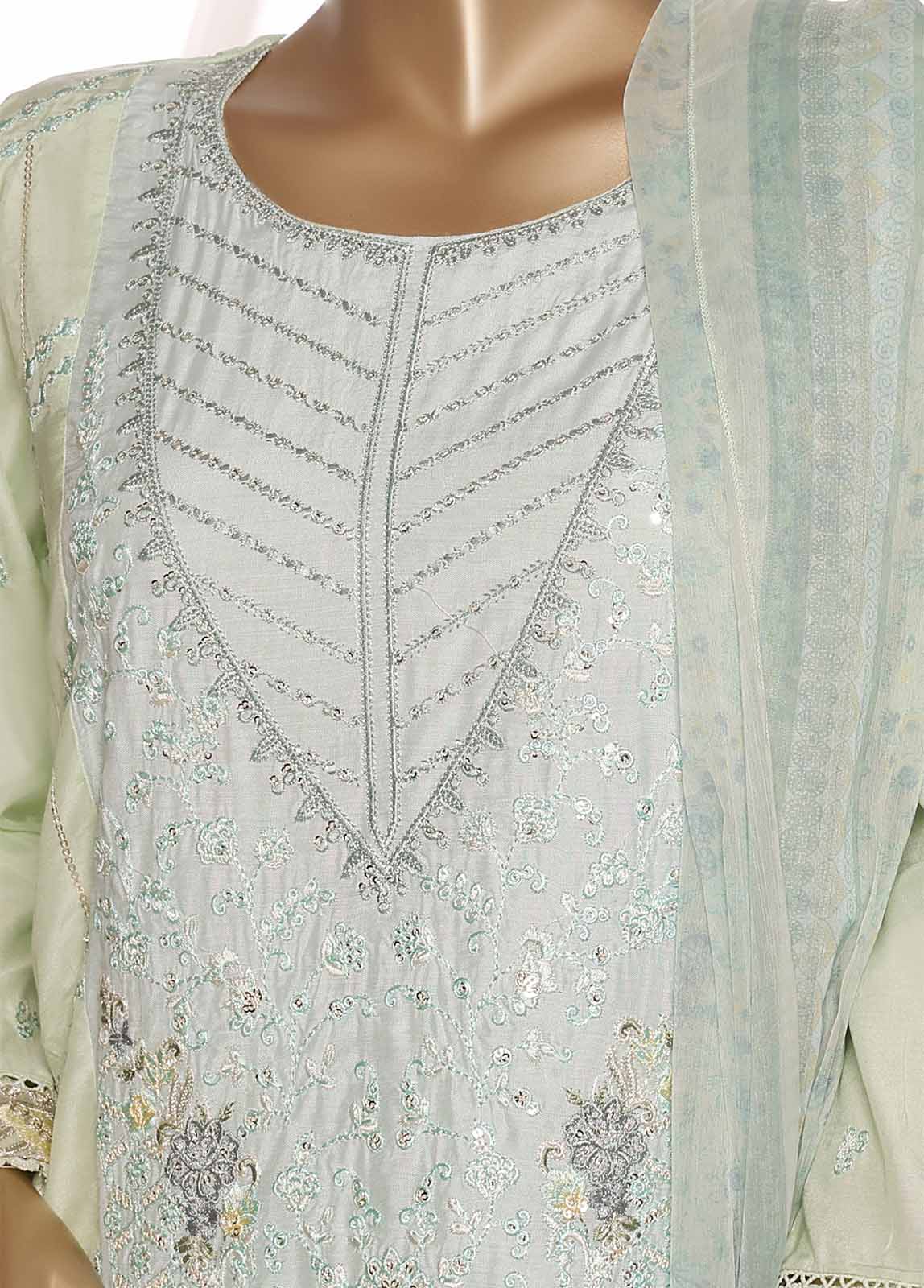 Bin Saeed Fabric - OWSC-010 R64- 3 Piece Embroidered Stitched Suit