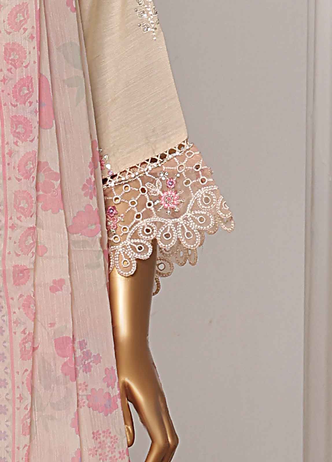 Bin Saeed Fabric - OWSC-0202-R-65- 3 Piece Luxury Embroidered Stitched Suit