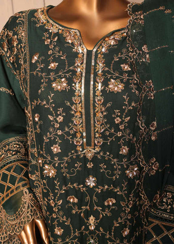 Bin Saeed Fabric - OWSC-FR-007 R55-3 Piece Luxury Embroidered Frock Style Suit