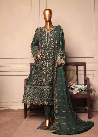 Bin Saeed Fabric - OWSC-FR-007 R55-3 Piece Luxury Embroidered Frock Style Suit