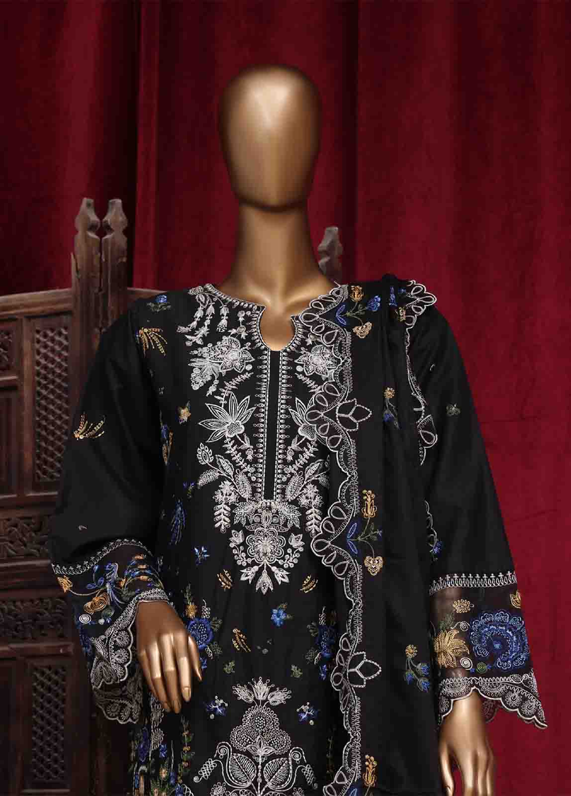 Bin Saeed Fabric - PC-28623- 3 Piece Luxury Embroidered Stitched Suit