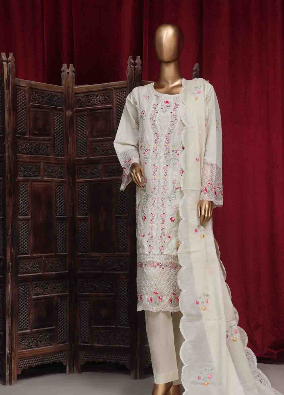 Bin Saeed Fabric - PC-28624- 3 Piece Luxury Embroidered Stitched Suit