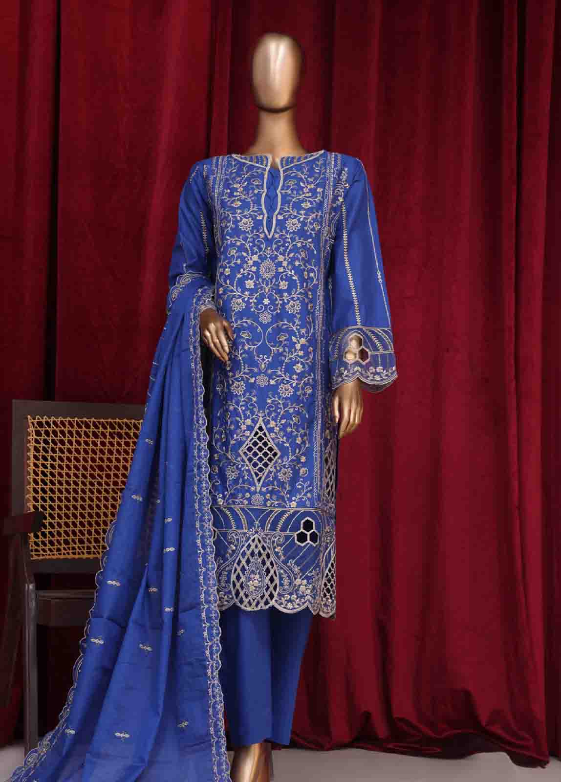 Bin Saeed Fabric - PC-28665- 3 Piece Luxury Embroidered Stitched Suit