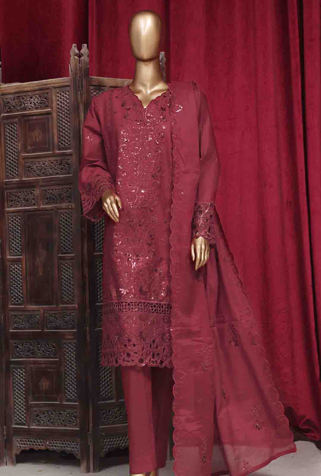 Bin Saeed Fabric - PC-D-28616- 3 Piece Luxury Embroidered Stitched Suit