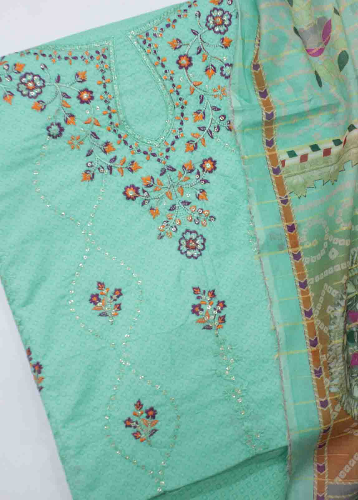Bin Saeed Fabric - PD-0012-3 Piece Lawn Embroidered UnStitched Suit