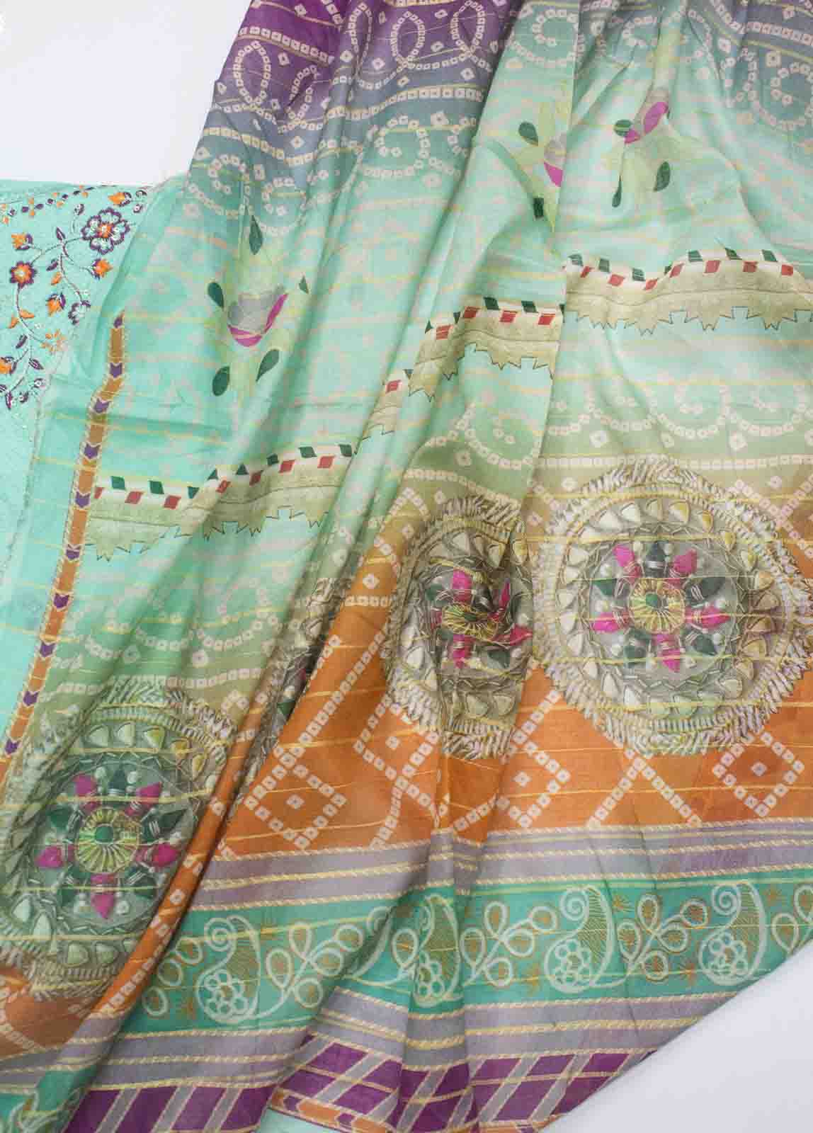 Bin Saeed Fabric - PD-0012-3 Piece Lawn Embroidered UnStitched Suit