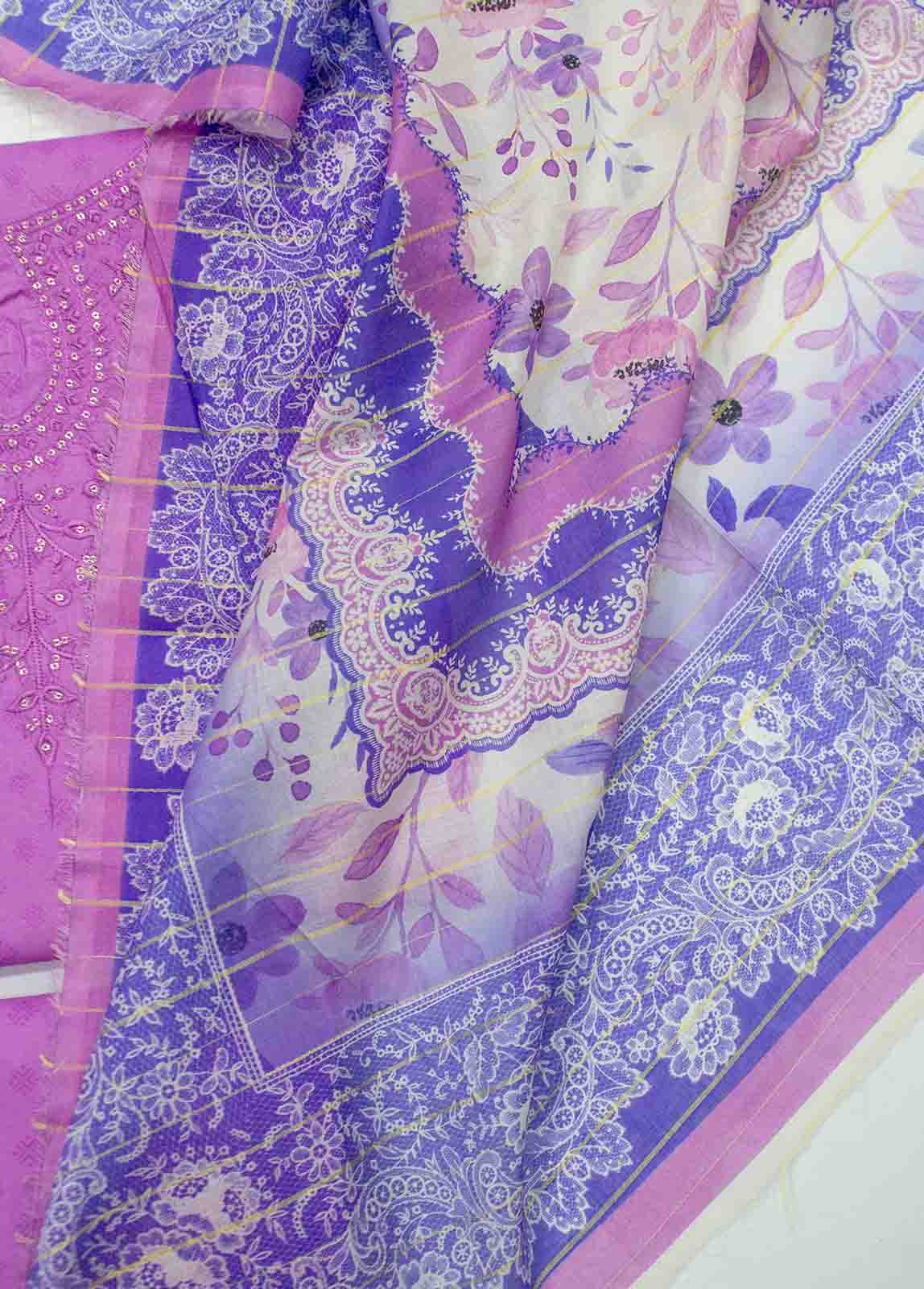 Bin Saeed Fabric - PD-0013-3 Piece Lawn Embroidered UnStitched Suit