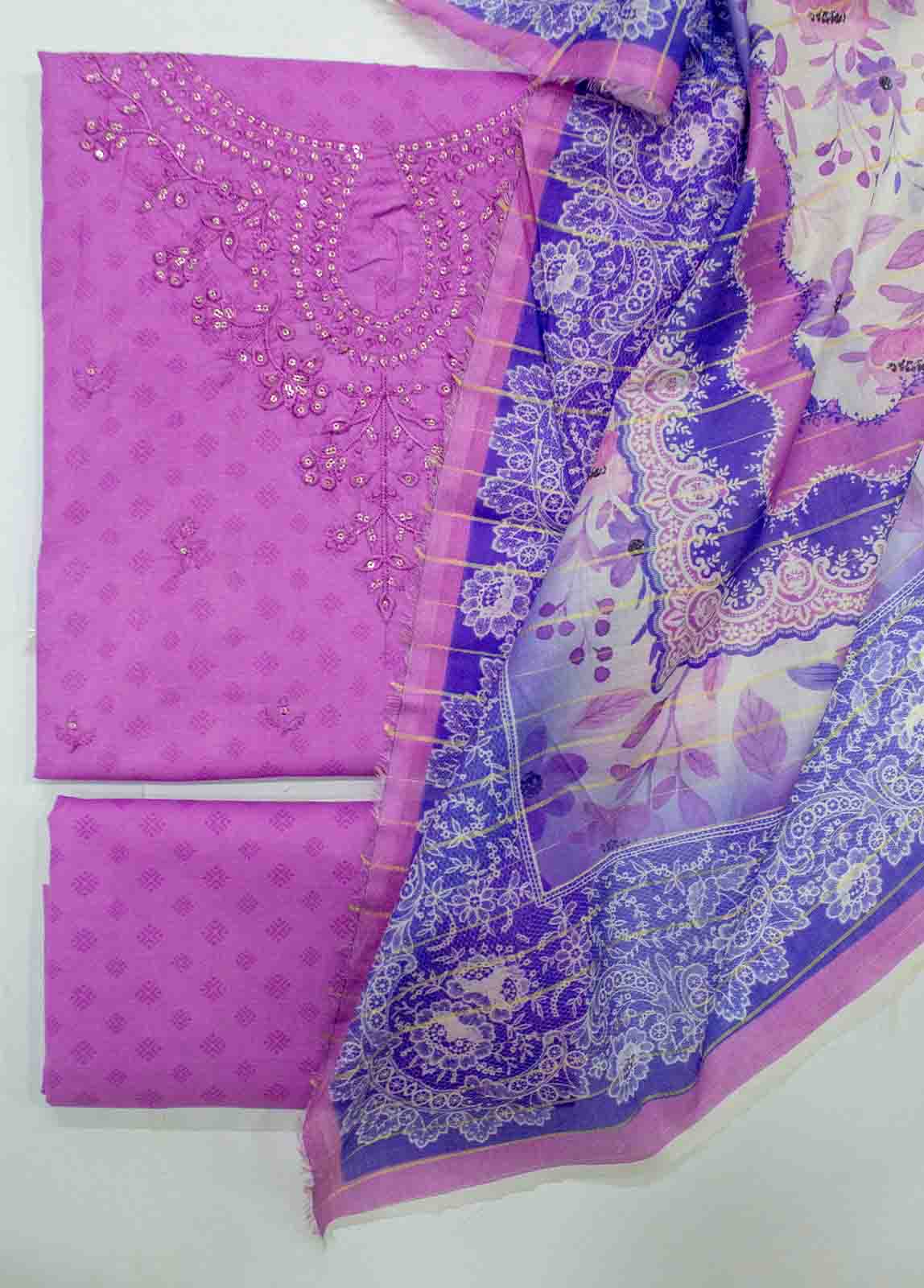 Bin Saeed Fabric - PD-0013-3 Piece Lawn Embroidered UnStitched Suit