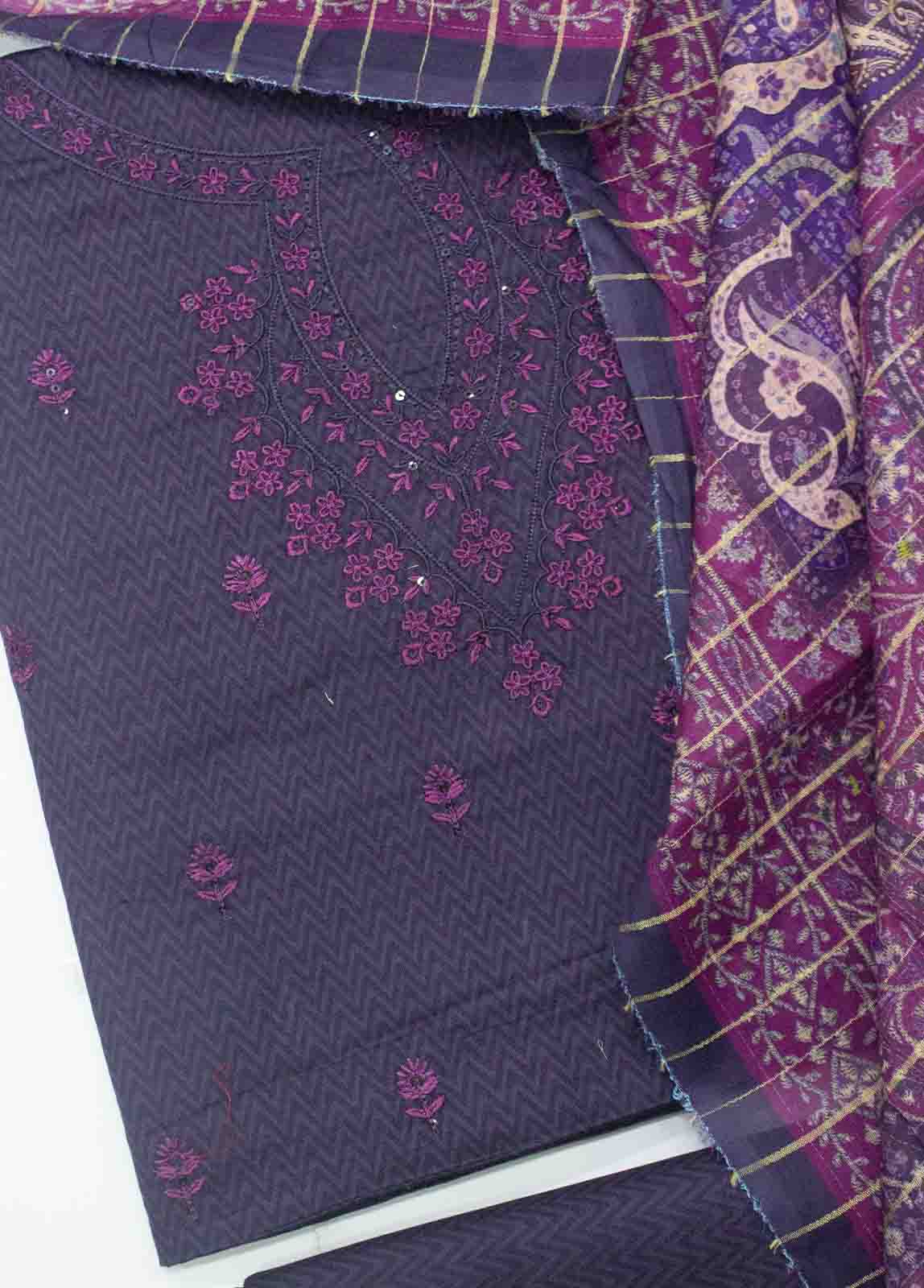 Bin Saeed Fabric - PD-0014-3 Piece Lawn Embroidered UnStitched Suit