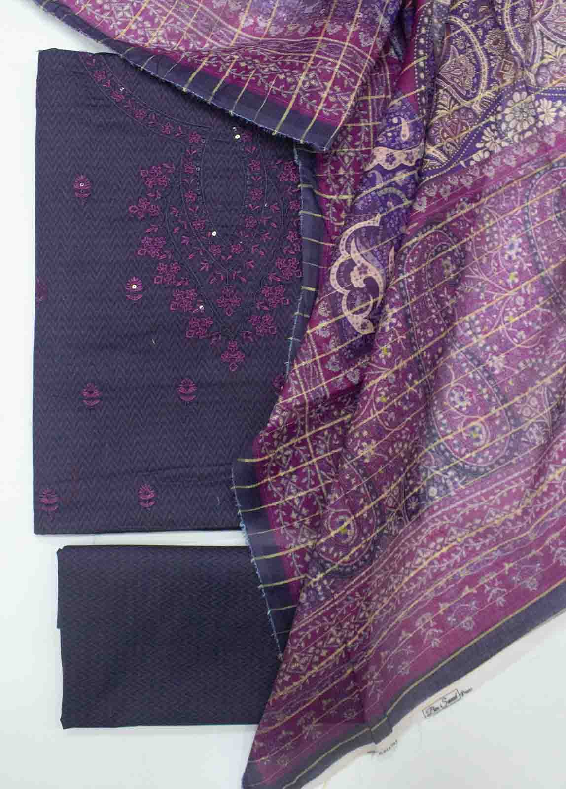 Bin Saeed Fabric - PD-0014-3 Piece Lawn Embroidered UnStitched Suit