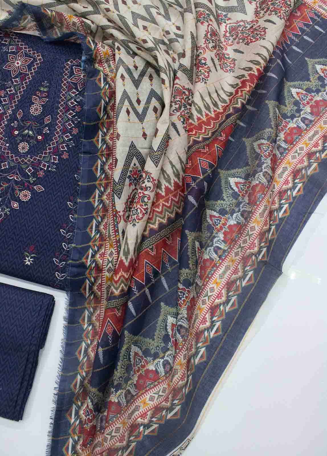 Bin Saeed Fabric - PD-0016-3 Piece Lawn Embroidered UnStitched Suit