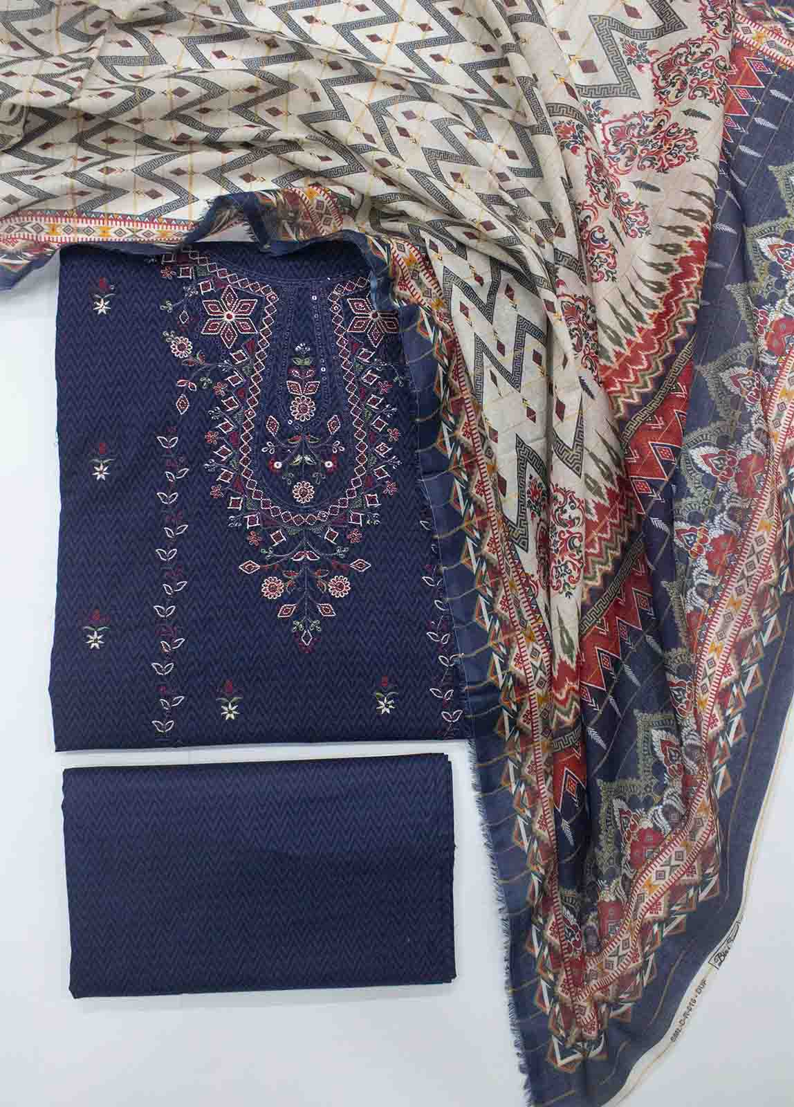 Bin Saeed Fabric - PD-0016-3 Piece Lawn Embroidered UnStitched Suit