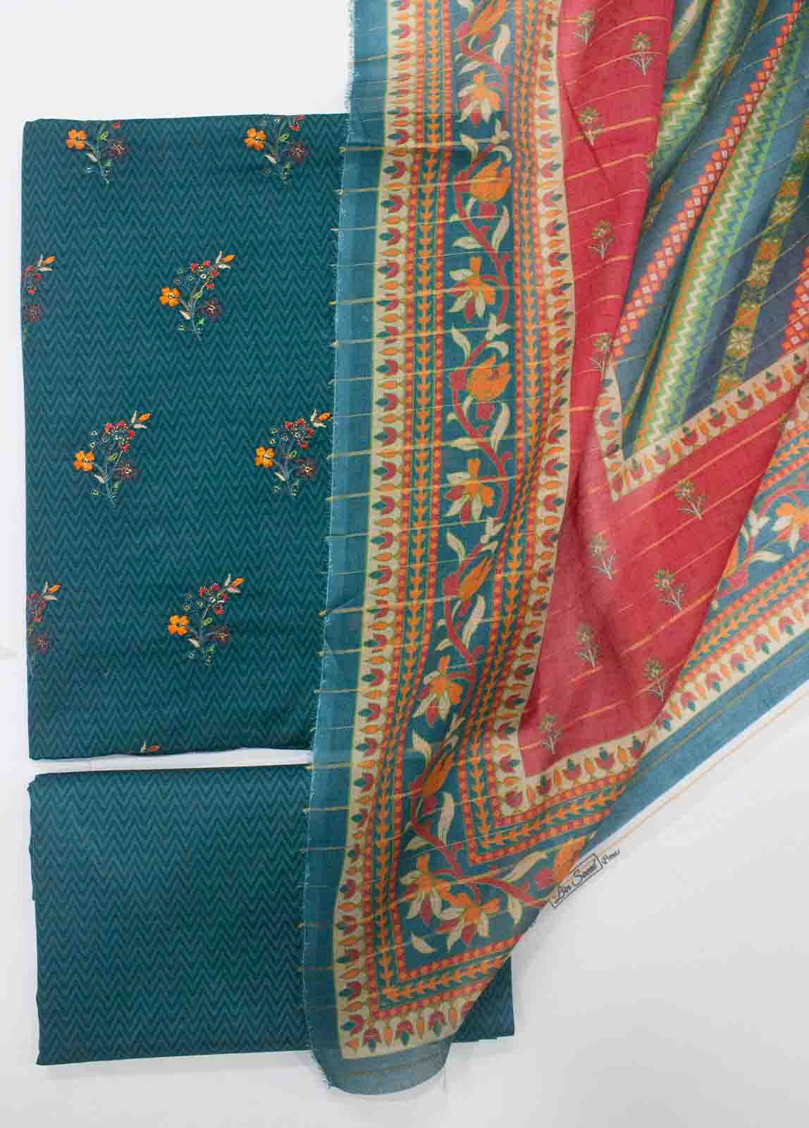 Bin Saeed Fabric - PD-0018-3 Piece Lawn Embroidered UnStitched Suit
