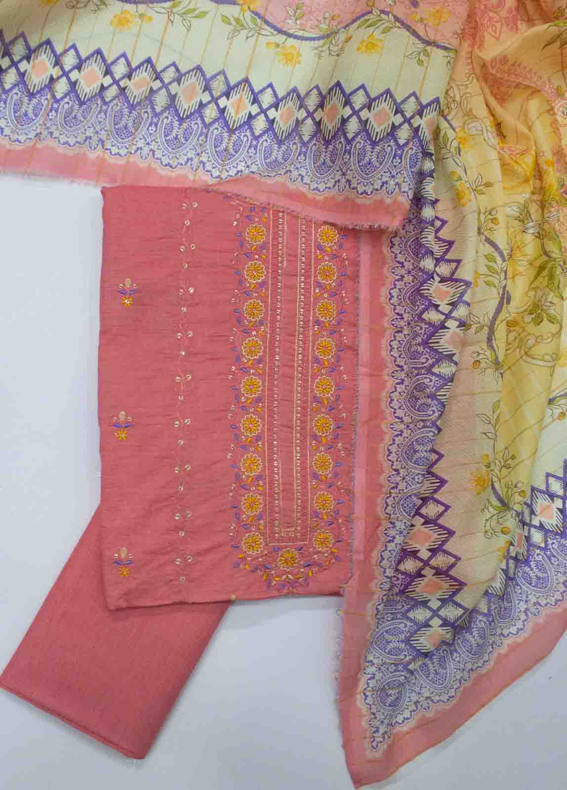 Bin Saeed Fabric - PD-0020-3 Piece Lawn Embroidered UnStitched Suit