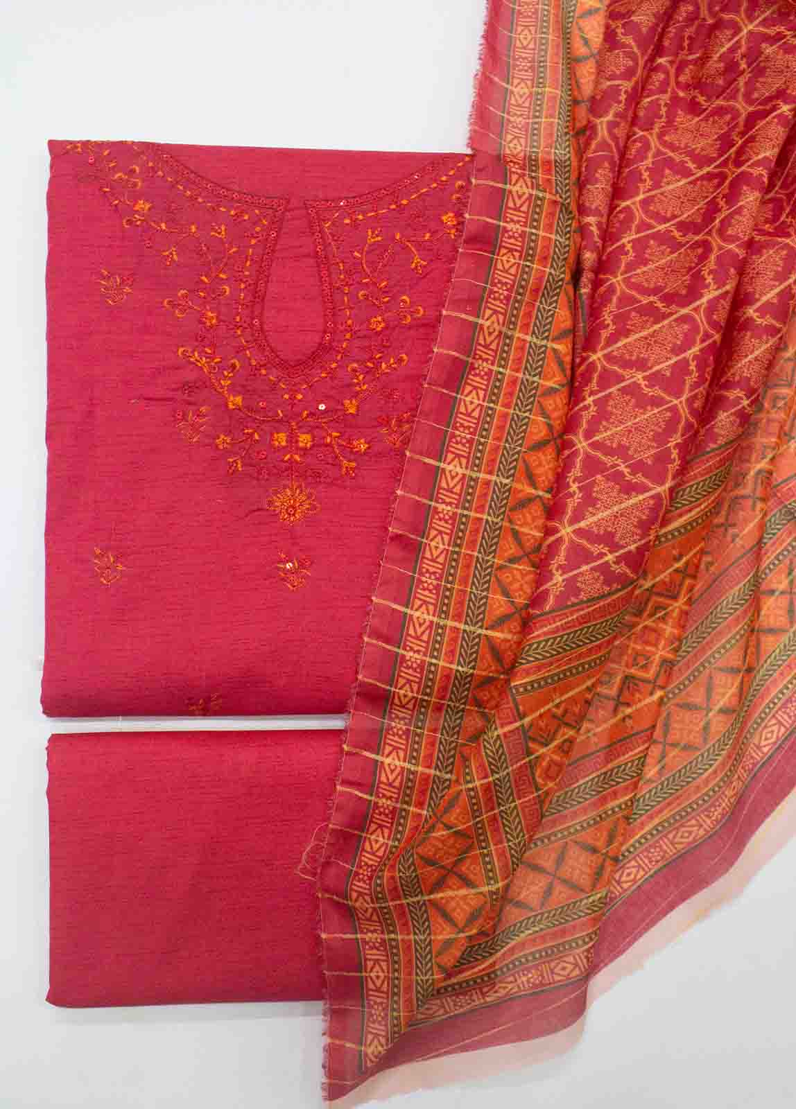 Bin Saeed Fabric - PD-0021-3 Piece Lawn Embroidered UnStitched Suit