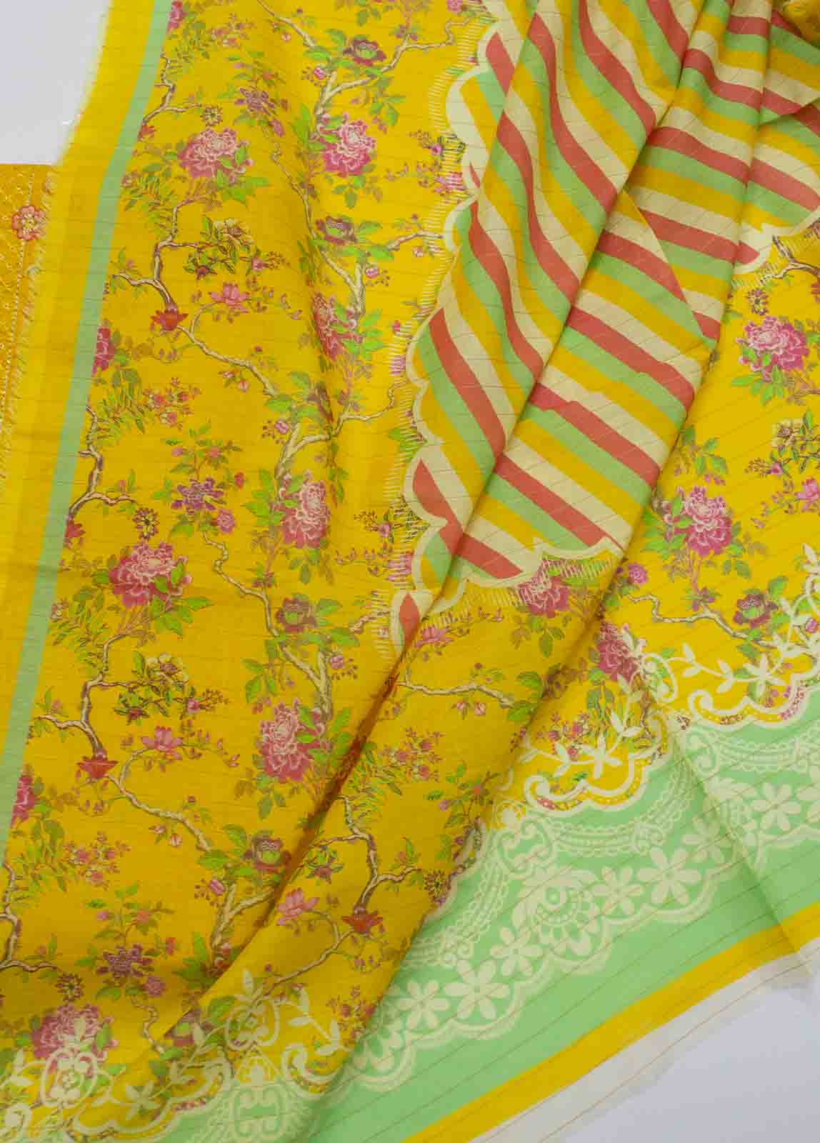 Bin Saeed Fabric - PD-0024-3 Piece Lawn Embroidered UnStitched Suit