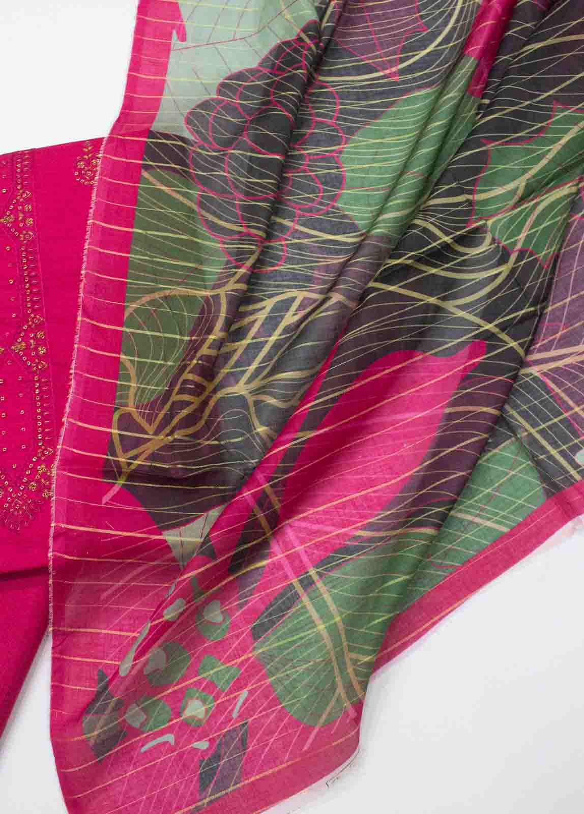 Bin Saeed Fabric - PD-0033-3 Piece Lawn Embroidered UnStitched Suit